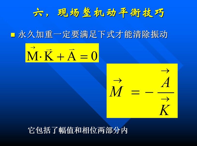 永久加重一定要滿足包含幅值和相位兩部分在內(nèi)的公式才能清除振動(dòng)